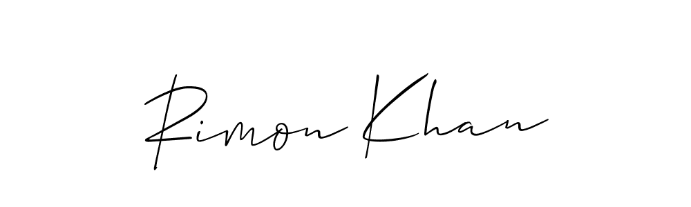 Create a beautiful signature design for name Rimon Khan. With this signature (Allison_Script) fonts, you can make a handwritten signature for free. Rimon Khan signature style 2 images and pictures png