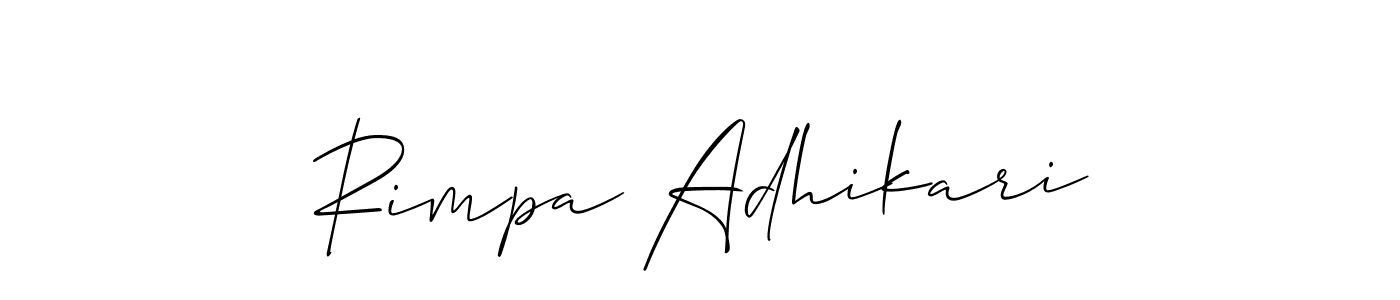 Similarly Allison_Script is the best handwritten signature design. Signature creator online .You can use it as an online autograph creator for name Rimpa Adhikari. Rimpa Adhikari signature style 2 images and pictures png