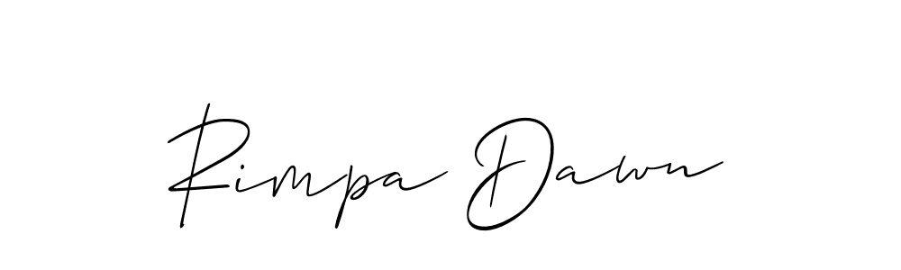 Allison_Script is a professional signature style that is perfect for those who want to add a touch of class to their signature. It is also a great choice for those who want to make their signature more unique. Get Rimpa Dawn name to fancy signature for free. Rimpa Dawn signature style 2 images and pictures png