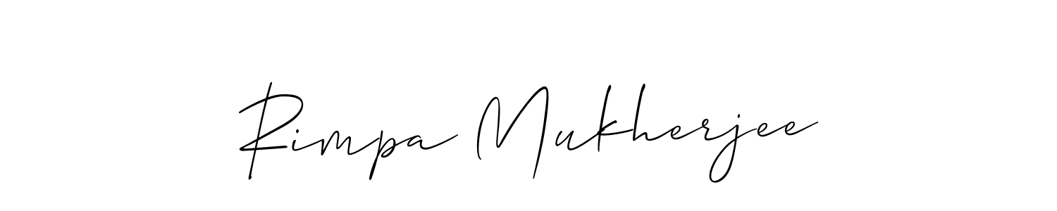 Also we have Rimpa Mukherjee name is the best signature style. Create professional handwritten signature collection using Allison_Script autograph style. Rimpa Mukherjee signature style 2 images and pictures png