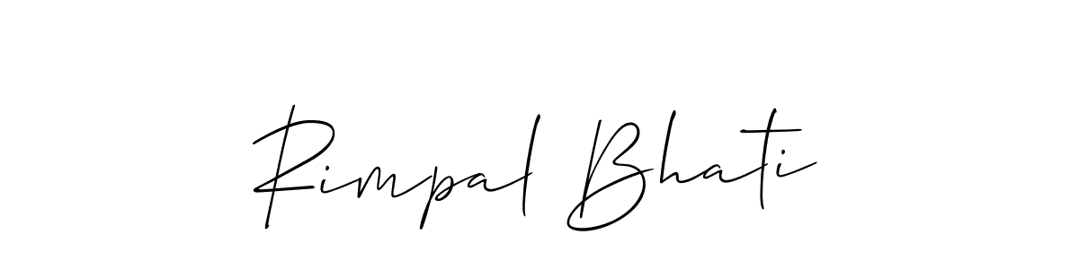 How to make Rimpal Bhati name signature. Use Allison_Script style for creating short signs online. This is the latest handwritten sign. Rimpal Bhati signature style 2 images and pictures png