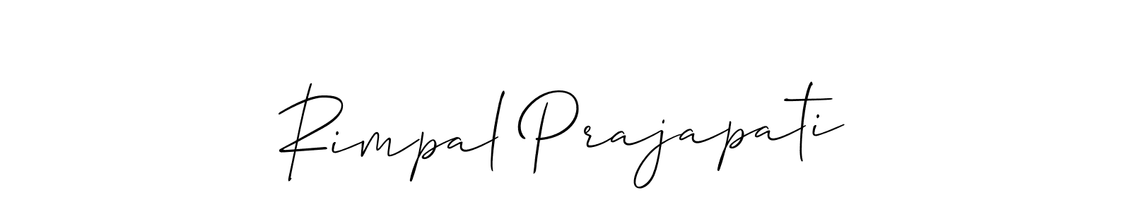 Create a beautiful signature design for name Rimpal Prajapati. With this signature (Allison_Script) fonts, you can make a handwritten signature for free. Rimpal Prajapati signature style 2 images and pictures png