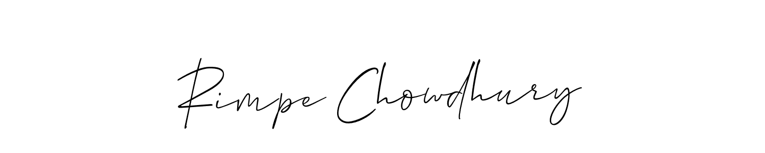 You can use this online signature creator to create a handwritten signature for the name Rimpe Chowdhury. This is the best online autograph maker. Rimpe Chowdhury signature style 2 images and pictures png