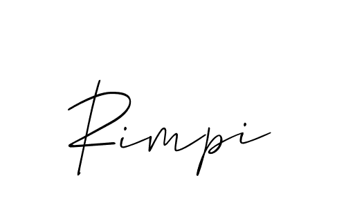 Make a beautiful signature design for name Rimpi. With this signature (Allison_Script) style, you can create a handwritten signature for free. Rimpi signature style 2 images and pictures png