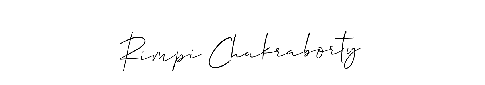 Use a signature maker to create a handwritten signature online. With this signature software, you can design (Allison_Script) your own signature for name Rimpi Chakraborty. Rimpi Chakraborty signature style 2 images and pictures png