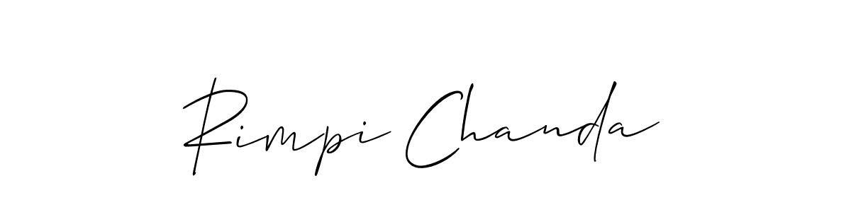 Similarly Allison_Script is the best handwritten signature design. Signature creator online .You can use it as an online autograph creator for name Rimpi Chanda. Rimpi Chanda signature style 2 images and pictures png