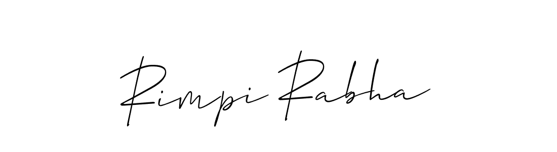 Create a beautiful signature design for name Rimpi Rabha. With this signature (Allison_Script) fonts, you can make a handwritten signature for free. Rimpi Rabha signature style 2 images and pictures png