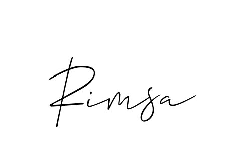 Create a beautiful signature design for name Rimsa. With this signature (Allison_Script) fonts, you can make a handwritten signature for free. Rimsa signature style 2 images and pictures png