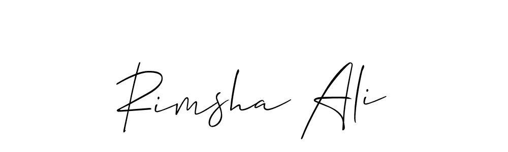 Make a short Rimsha Ali signature style. Manage your documents anywhere anytime using Allison_Script. Create and add eSignatures, submit forms, share and send files easily. Rimsha Ali signature style 2 images and pictures png