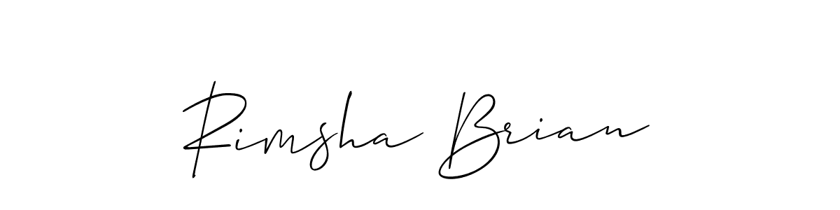 This is the best signature style for the Rimsha Brian name. Also you like these signature font (Allison_Script). Mix name signature. Rimsha Brian signature style 2 images and pictures png