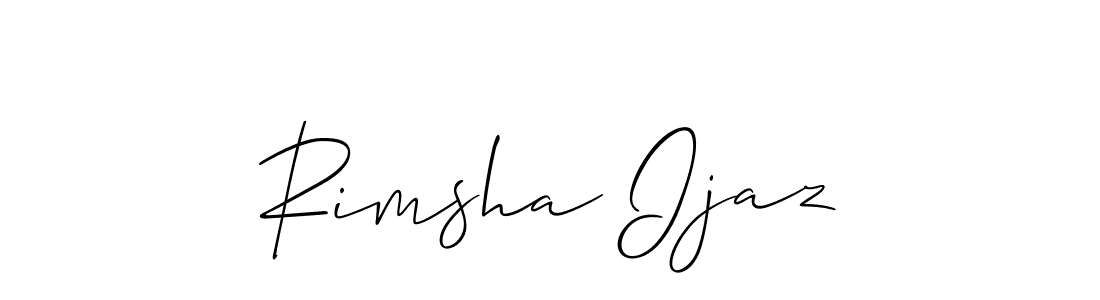 How to make Rimsha Ijaz name signature. Use Allison_Script style for creating short signs online. This is the latest handwritten sign. Rimsha Ijaz signature style 2 images and pictures png