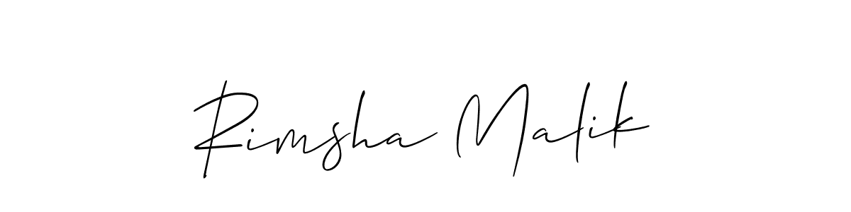 How to make Rimsha Malik signature? Allison_Script is a professional autograph style. Create handwritten signature for Rimsha Malik name. Rimsha Malik signature style 2 images and pictures png