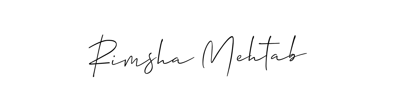 Rimsha Mehtab stylish signature style. Best Handwritten Sign (Allison_Script) for my name. Handwritten Signature Collection Ideas for my name Rimsha Mehtab. Rimsha Mehtab signature style 2 images and pictures png