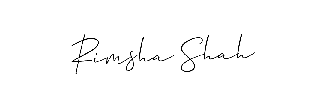 You should practise on your own different ways (Allison_Script) to write your name (Rimsha Shah) in signature. don't let someone else do it for you. Rimsha Shah signature style 2 images and pictures png