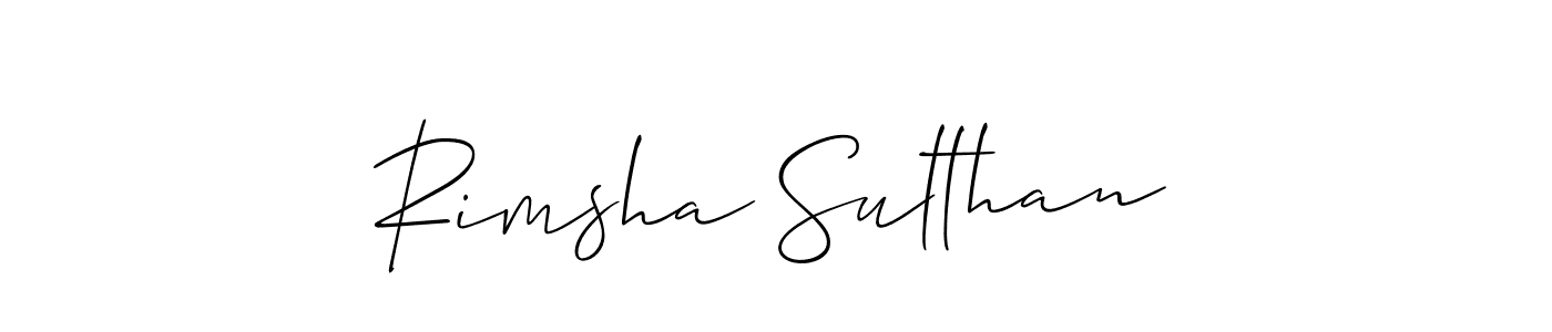 How to make Rimsha Sulthan signature? Allison_Script is a professional autograph style. Create handwritten signature for Rimsha Sulthan name. Rimsha Sulthan signature style 2 images and pictures png