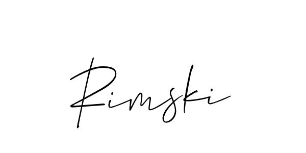 Make a beautiful signature design for name Rimski. With this signature (Allison_Script) style, you can create a handwritten signature for free. Rimski signature style 2 images and pictures png