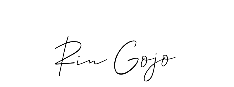 Use a signature maker to create a handwritten signature online. With this signature software, you can design (Allison_Script) your own signature for name Rin Gojo. Rin Gojo signature style 2 images and pictures png