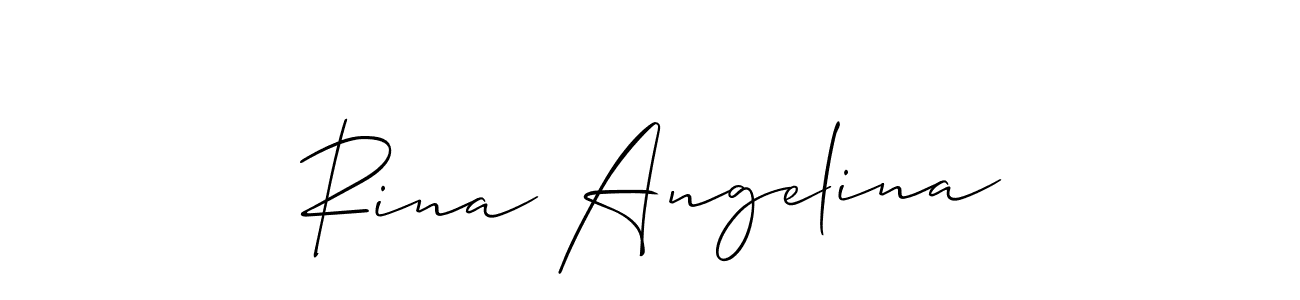 You should practise on your own different ways (Allison_Script) to write your name (Rina Angelina) in signature. don't let someone else do it for you. Rina Angelina signature style 2 images and pictures png