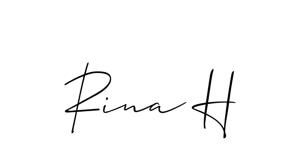 Also we have Rina H name is the best signature style. Create professional handwritten signature collection using Allison_Script autograph style. Rina H signature style 2 images and pictures png