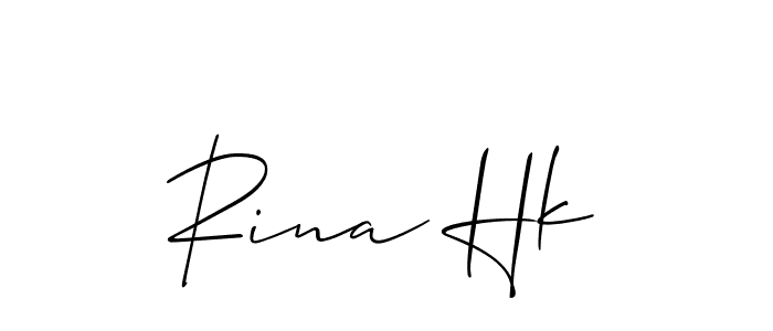 Design your own signature with our free online signature maker. With this signature software, you can create a handwritten (Allison_Script) signature for name Rina Hk. Rina Hk signature style 2 images and pictures png