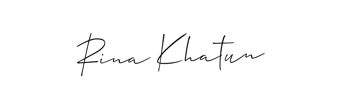 This is the best signature style for the Rina Khatun name. Also you like these signature font (Allison_Script). Mix name signature. Rina Khatun signature style 2 images and pictures png