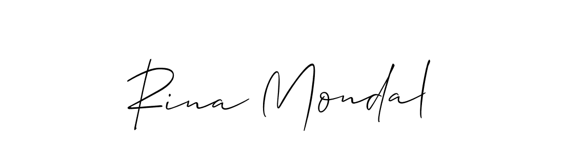 How to make Rina Mondal name signature. Use Allison_Script style for creating short signs online. This is the latest handwritten sign. Rina Mondal signature style 2 images and pictures png