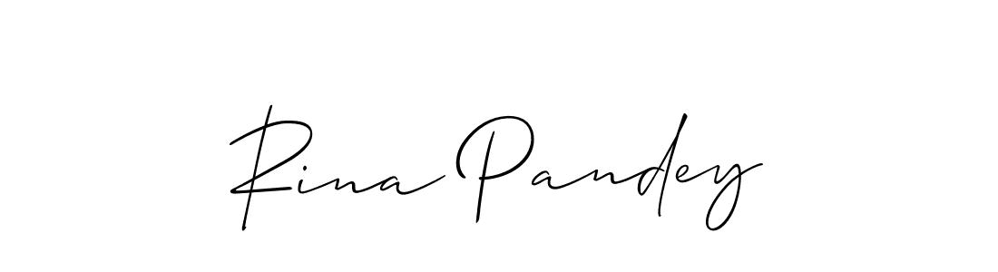 Create a beautiful signature design for name Rina Pandey. With this signature (Allison_Script) fonts, you can make a handwritten signature for free. Rina Pandey signature style 2 images and pictures png
