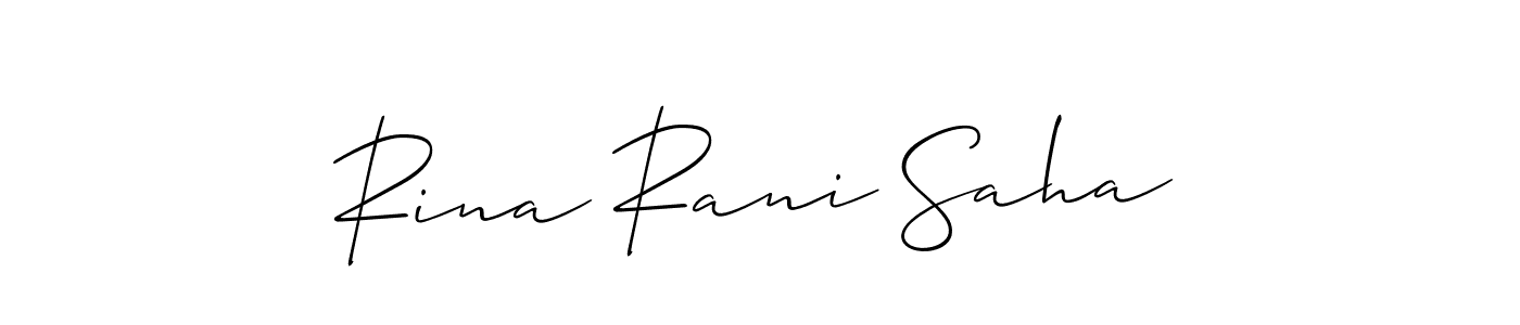 Also You can easily find your signature by using the search form. We will create Rina Rani Saha name handwritten signature images for you free of cost using Allison_Script sign style. Rina Rani Saha signature style 2 images and pictures png