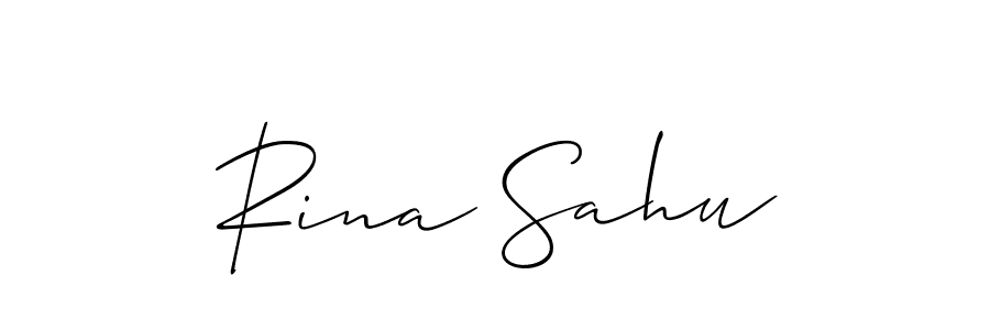 Use a signature maker to create a handwritten signature online. With this signature software, you can design (Allison_Script) your own signature for name Rina Sahu. Rina Sahu signature style 2 images and pictures png