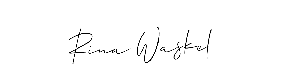 Similarly Allison_Script is the best handwritten signature design. Signature creator online .You can use it as an online autograph creator for name Rina Waskel. Rina Waskel signature style 2 images and pictures png