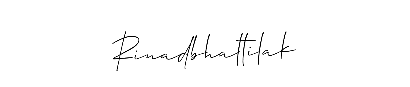 How to Draw Rinadbhaltilak signature style? Allison_Script is a latest design signature styles for name Rinadbhaltilak. Rinadbhaltilak signature style 2 images and pictures png