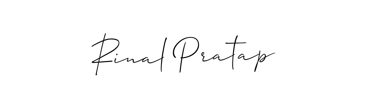 Similarly Allison_Script is the best handwritten signature design. Signature creator online .You can use it as an online autograph creator for name Rinal Pratap. Rinal Pratap signature style 2 images and pictures png