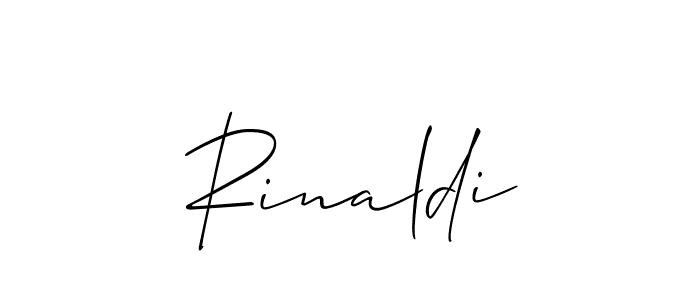 Design your own signature with our free online signature maker. With this signature software, you can create a handwritten (Allison_Script) signature for name Rinaldi. Rinaldi signature style 2 images and pictures png