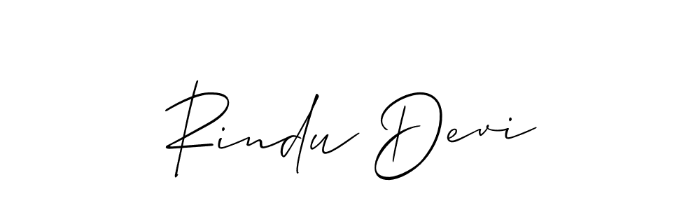 The best way (Allison_Script) to make a short signature is to pick only two or three words in your name. The name Rindu Devi include a total of six letters. For converting this name. Rindu Devi signature style 2 images and pictures png