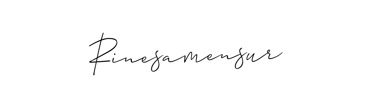 Design your own signature with our free online signature maker. With this signature software, you can create a handwritten (Allison_Script) signature for name Rinesamensur. Rinesamensur signature style 2 images and pictures png