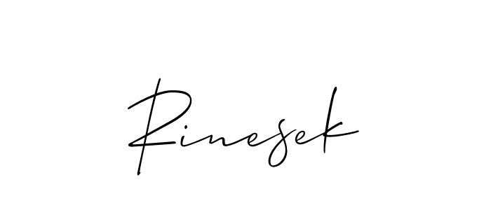 Allison_Script is a professional signature style that is perfect for those who want to add a touch of class to their signature. It is also a great choice for those who want to make their signature more unique. Get Rinesek name to fancy signature for free. Rinesek signature style 2 images and pictures png