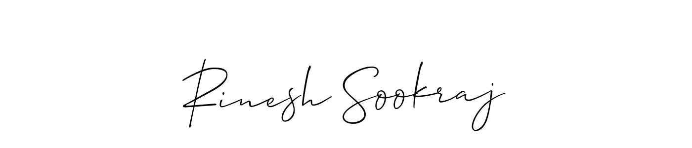 Make a beautiful signature design for name Rinesh Sookraj. With this signature (Allison_Script) style, you can create a handwritten signature for free. Rinesh Sookraj signature style 2 images and pictures png