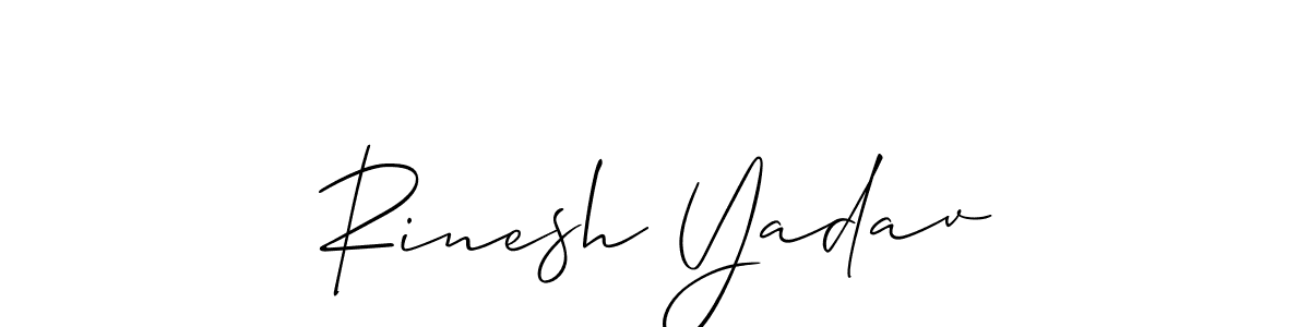 Similarly Allison_Script is the best handwritten signature design. Signature creator online .You can use it as an online autograph creator for name Rinesh Yadav. Rinesh Yadav signature style 2 images and pictures png
