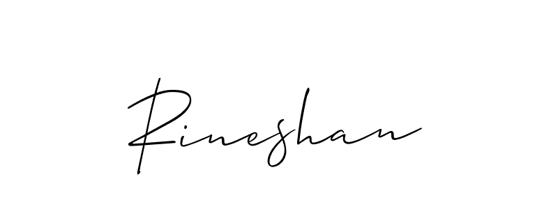 Make a beautiful signature design for name Rineshan. With this signature (Allison_Script) style, you can create a handwritten signature for free. Rineshan signature style 2 images and pictures png