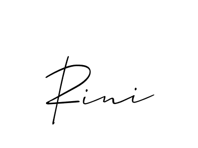Design your own signature with our free online signature maker. With this signature software, you can create a handwritten (Allison_Script) signature for name Rini. Rini signature style 2 images and pictures png