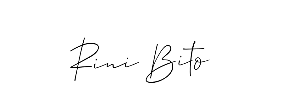 How to make Rini Bito name signature. Use Allison_Script style for creating short signs online. This is the latest handwritten sign. Rini Bito signature style 2 images and pictures png