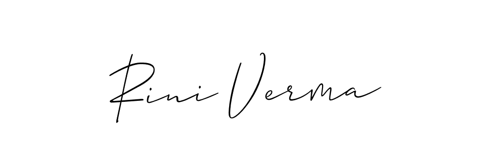 Also You can easily find your signature by using the search form. We will create Rini Verma name handwritten signature images for you free of cost using Allison_Script sign style. Rini Verma signature style 2 images and pictures png