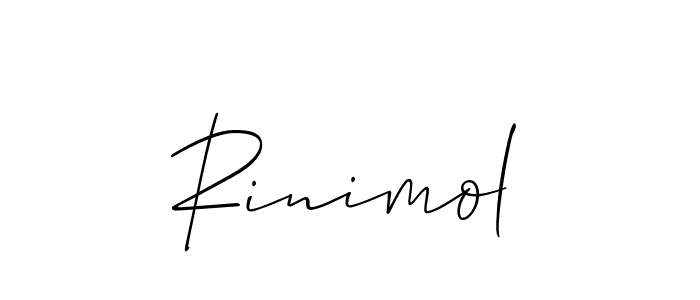 Design your own signature with our free online signature maker. With this signature software, you can create a handwritten (Allison_Script) signature for name Rinimol. Rinimol signature style 2 images and pictures png