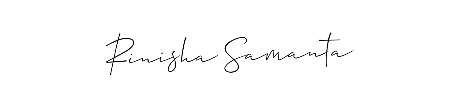 Make a short Rinisha Samanta signature style. Manage your documents anywhere anytime using Allison_Script. Create and add eSignatures, submit forms, share and send files easily. Rinisha Samanta signature style 2 images and pictures png