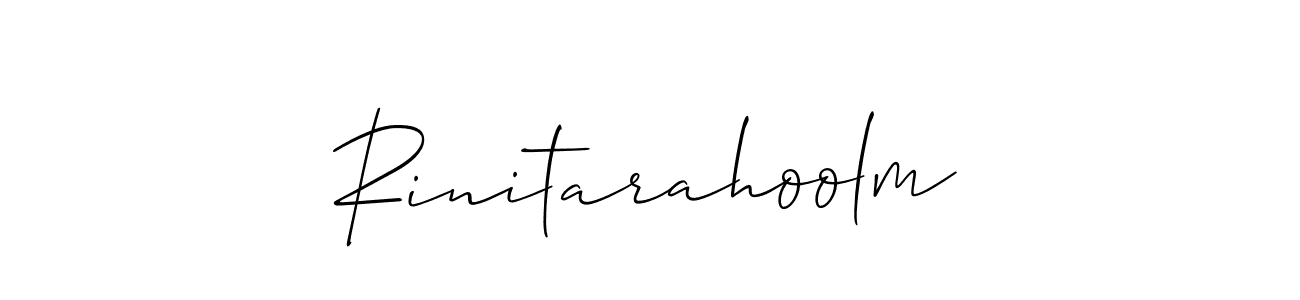 How to make Rinitarahoolm signature? Allison_Script is a professional autograph style. Create handwritten signature for Rinitarahoolm name. Rinitarahoolm signature style 2 images and pictures png