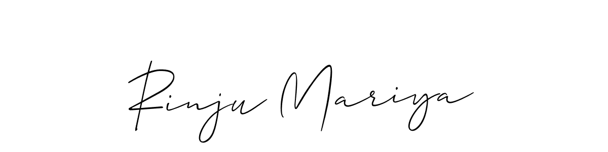 The best way (Allison_Script) to make a short signature is to pick only two or three words in your name. The name Rinju Mariya include a total of six letters. For converting this name. Rinju Mariya signature style 2 images and pictures png