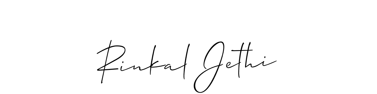 Also we have Rinkal Jethi name is the best signature style. Create professional handwritten signature collection using Allison_Script autograph style. Rinkal Jethi signature style 2 images and pictures png