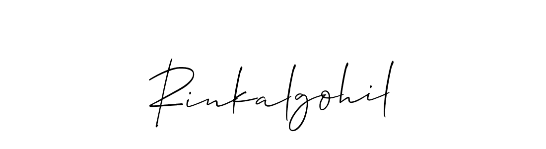 Also we have Rinkalgohil name is the best signature style. Create professional handwritten signature collection using Allison_Script autograph style. Rinkalgohil signature style 2 images and pictures png