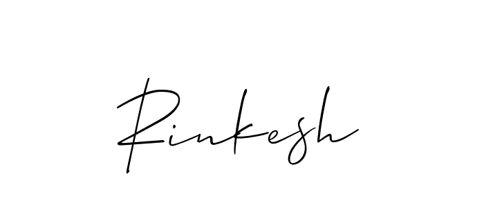 How to make Rinkesh signature? Allison_Script is a professional autograph style. Create handwritten signature for Rinkesh name. Rinkesh signature style 2 images and pictures png