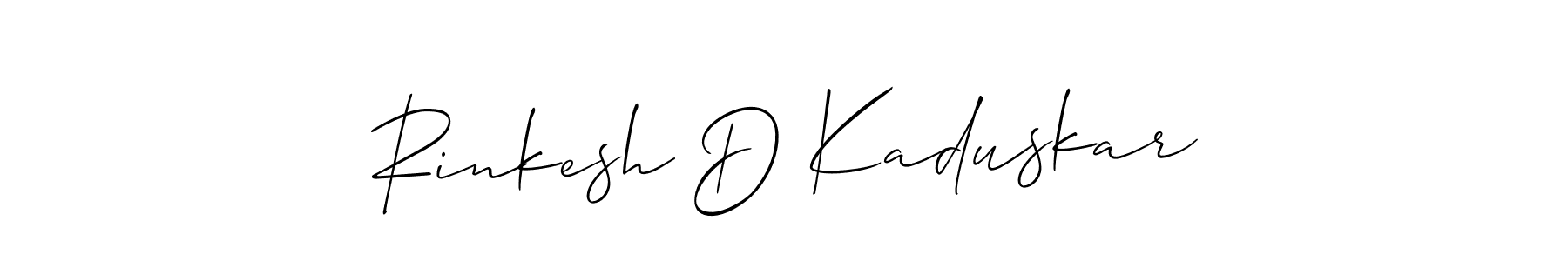 Make a beautiful signature design for name Rinkesh D Kaduskar. Use this online signature maker to create a handwritten signature for free. Rinkesh D Kaduskar signature style 2 images and pictures png